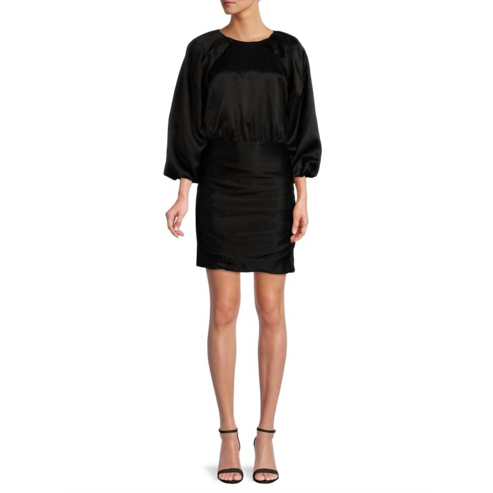 New Veronica Beard Gracelynn Ruched Mini Dress In Black